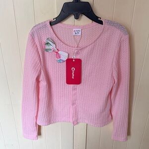 PatPat Pink Knit Top with Floral Bow NWT